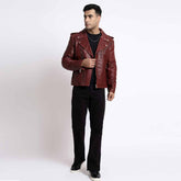 Mens Brown Leather Biker Style Jackets